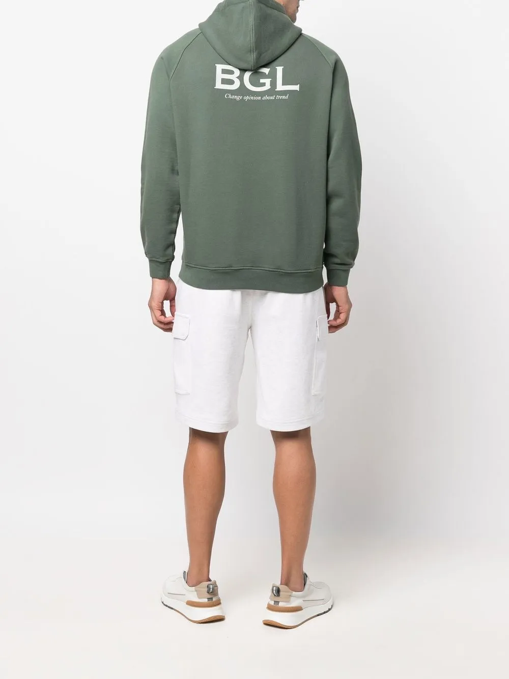 Boglioli Hoodie met logoprint - Groen