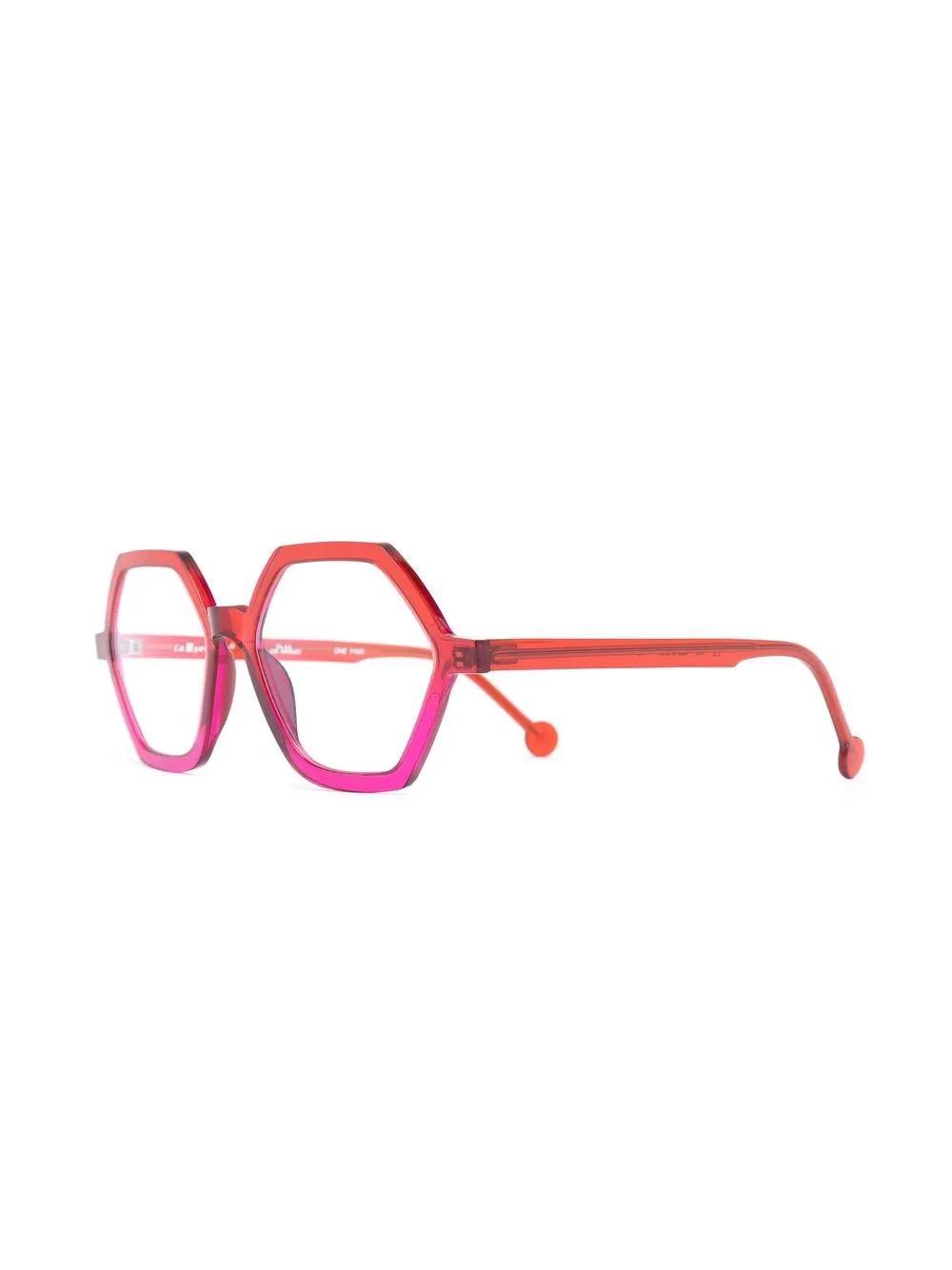 L.A. EYEWORKS transparent geometric-frame glasses | Men | Image 2