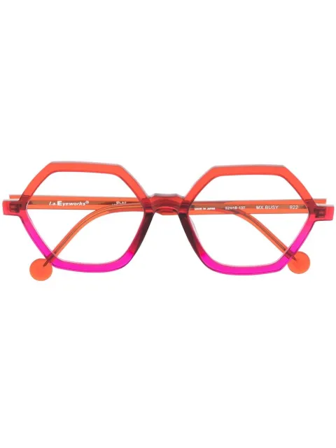 L.A. EYEWORKS transparent geometric-frame glasses