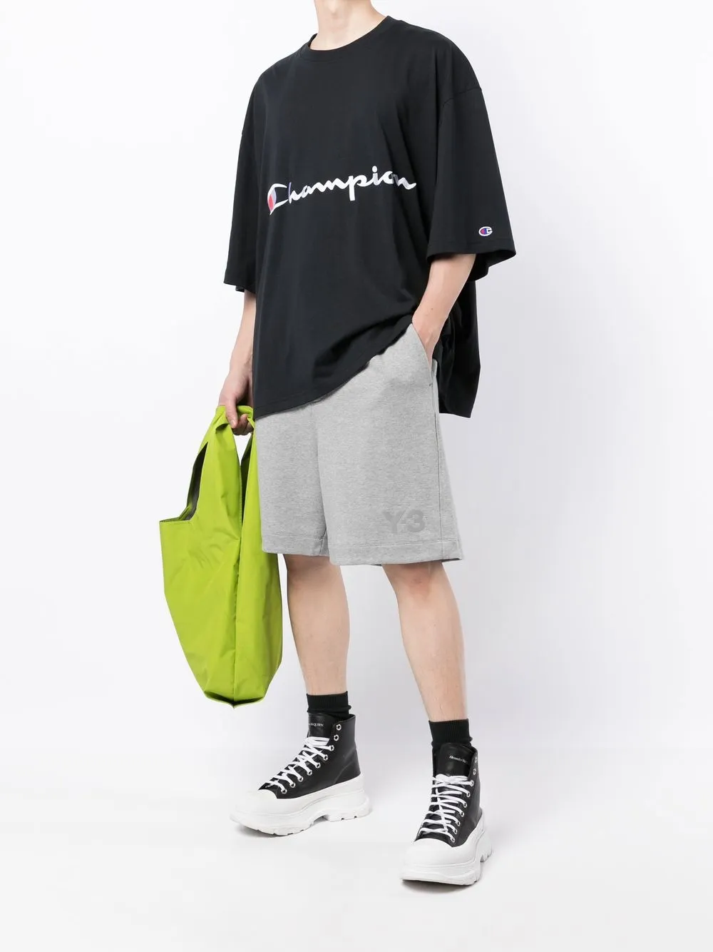 Shop Anrealage Oversized Logo T-shirt In Black