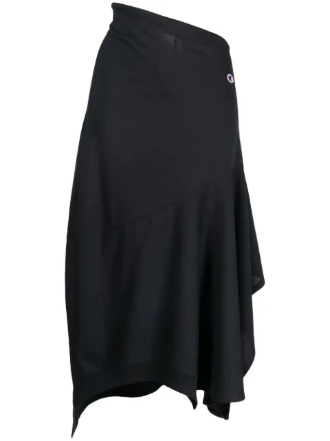 Anrealage x Champion logo-patch asymmetric skirt 