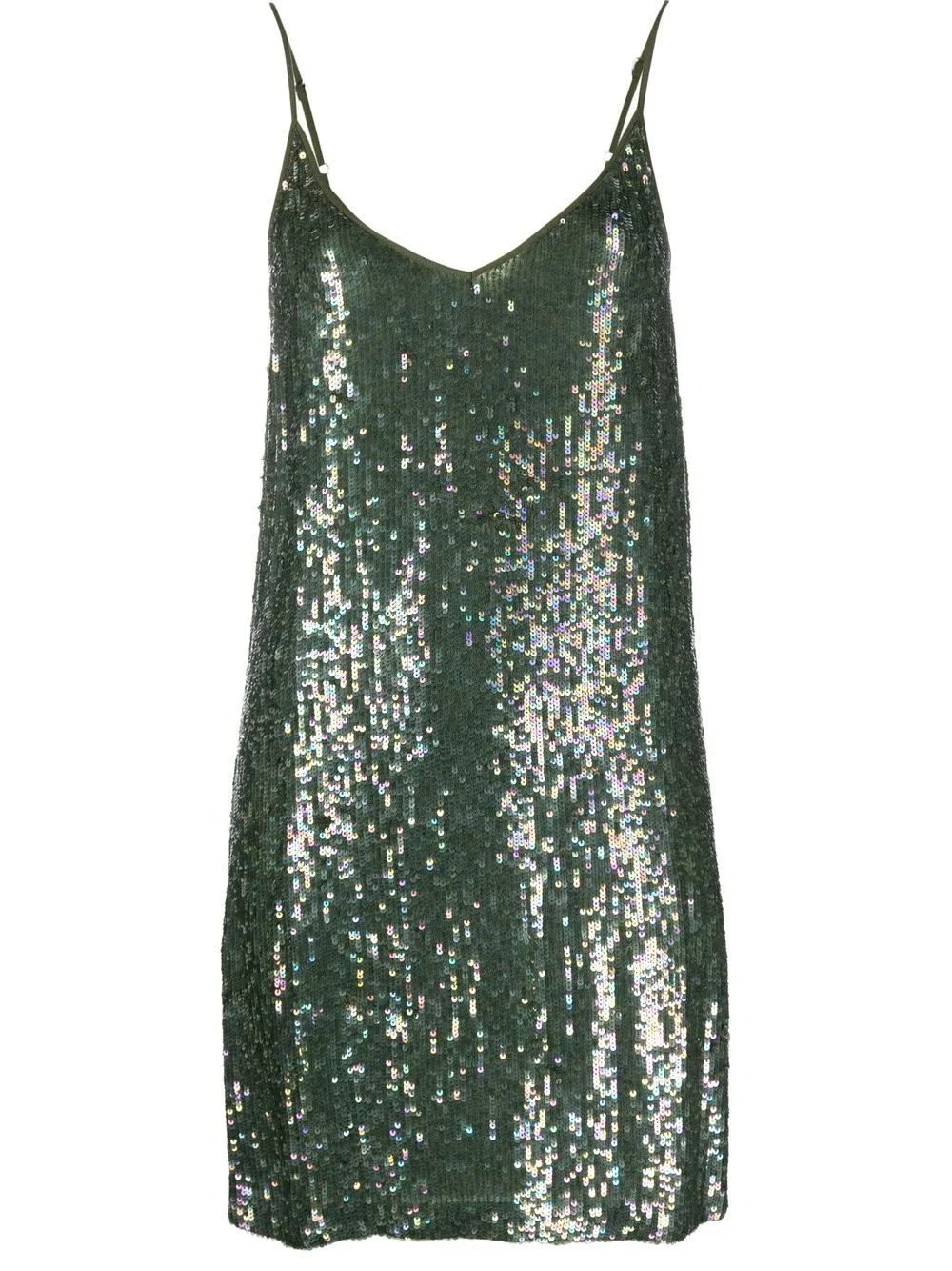 

P.A.R.O.S.H. vestido bordado con lentejuelas y cuello en V - Verde
