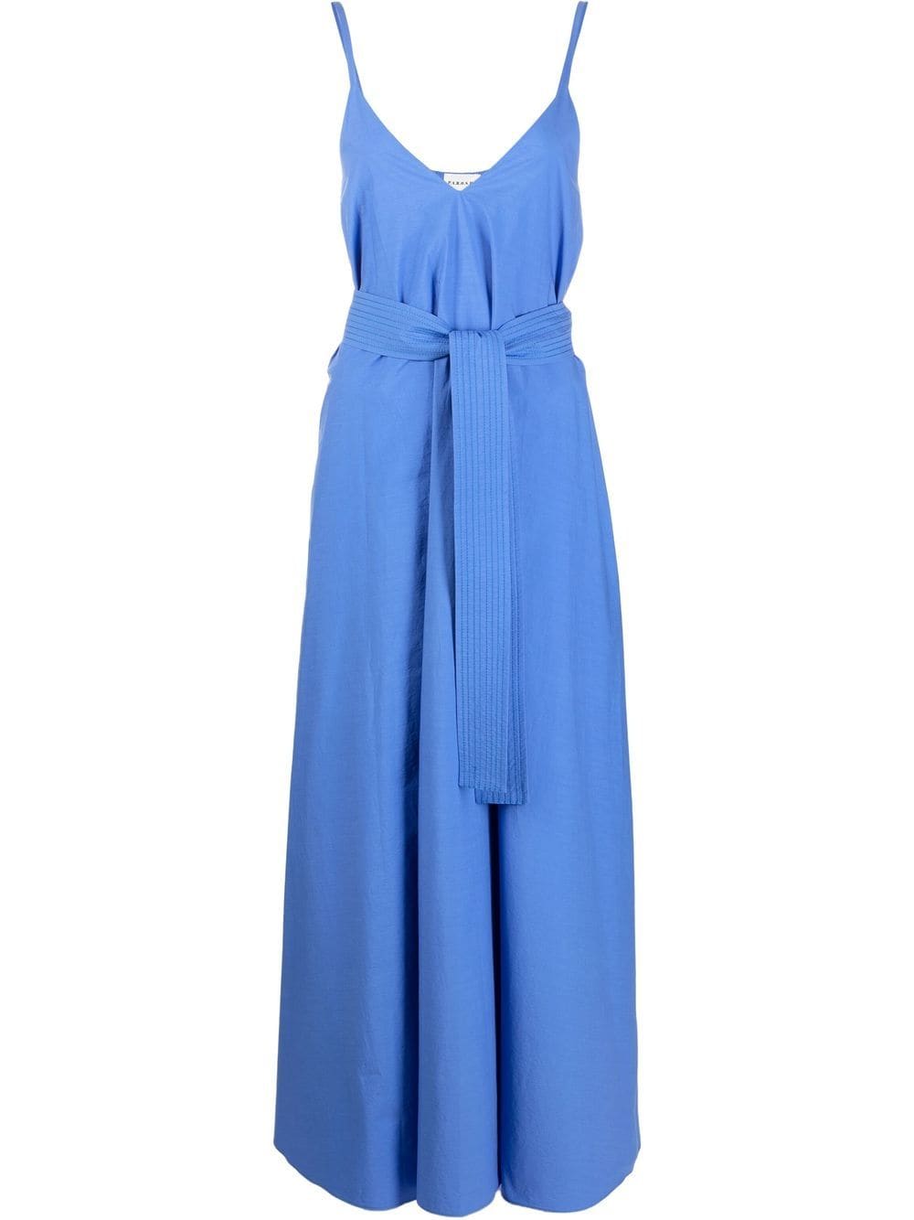 p.a.r.o.s.h. robe ceinturée à col v - bleu