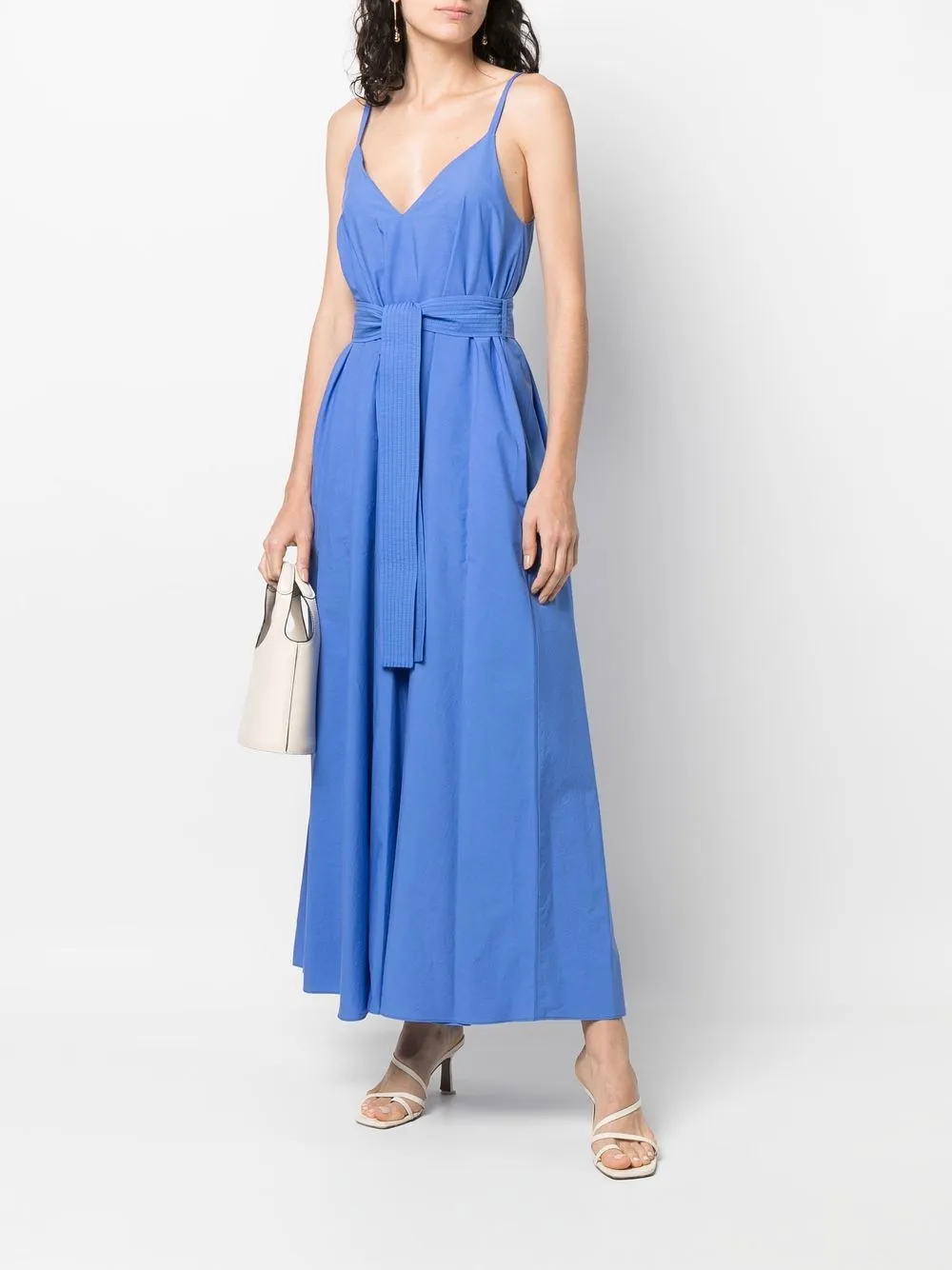 P.A.R.O.S.H. Jurk met gestrikte taille - Blauw
