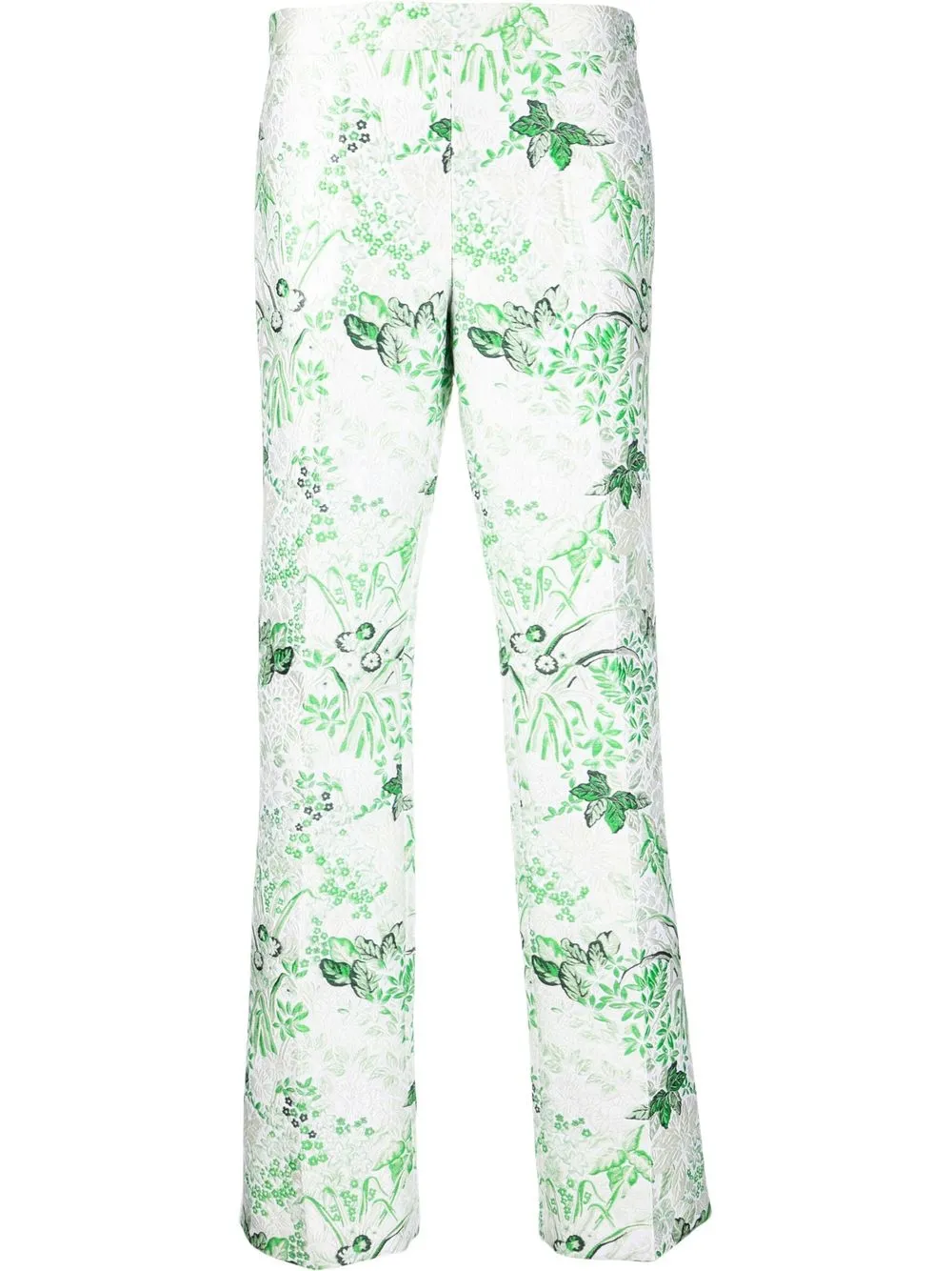 

Giambattista Valli pantalones rectos con hojas en jacquard - Blanco