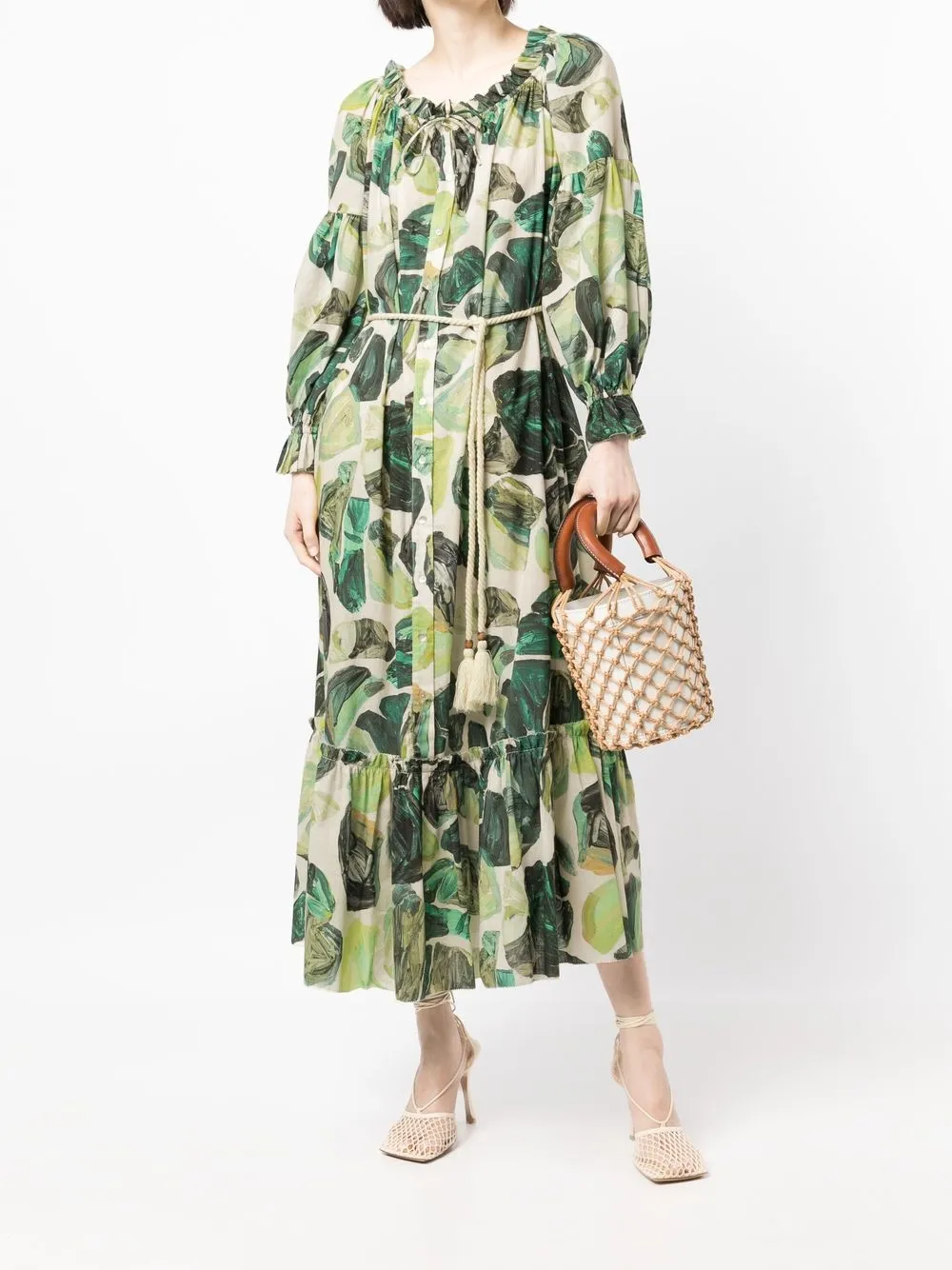 ALEMAIS Maxi-jurk met abstracte print - Groen