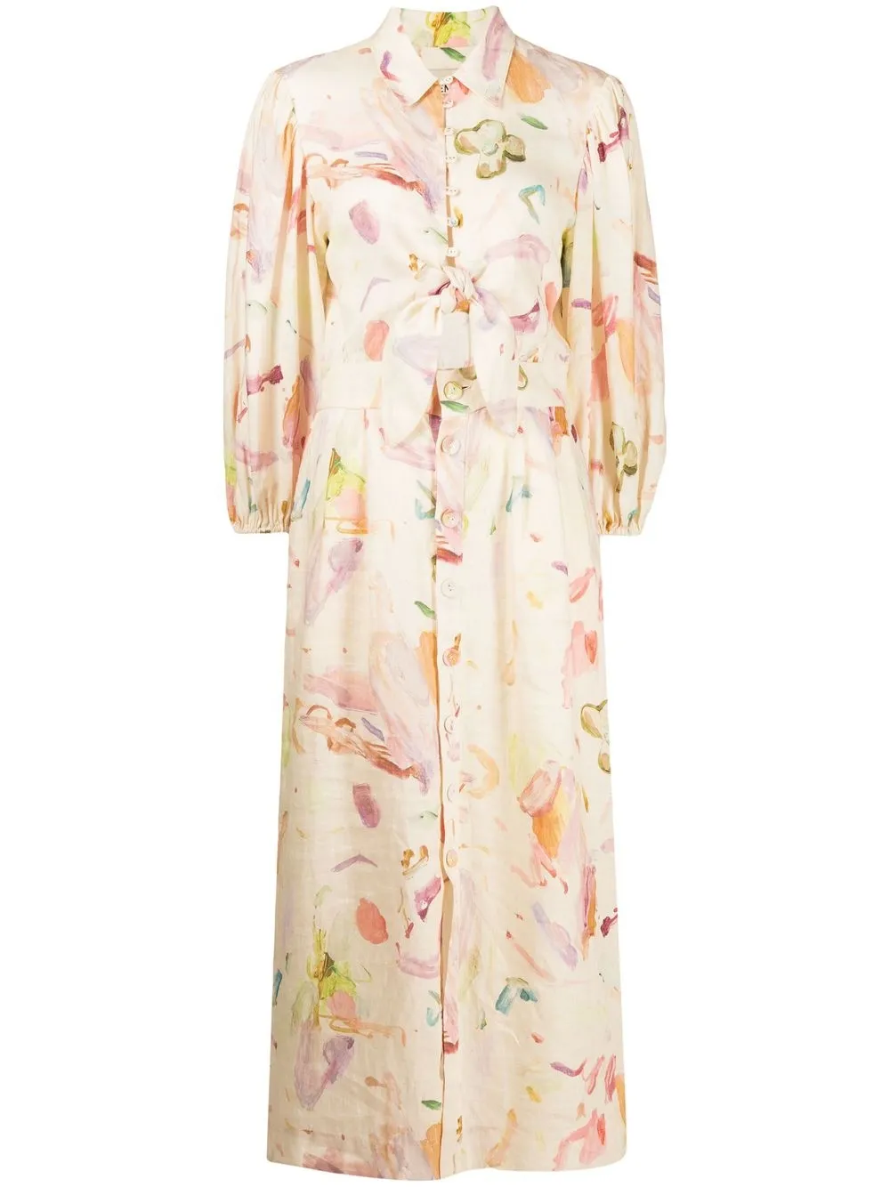 

ALEMAIS Annie linen shirt dress - Pink