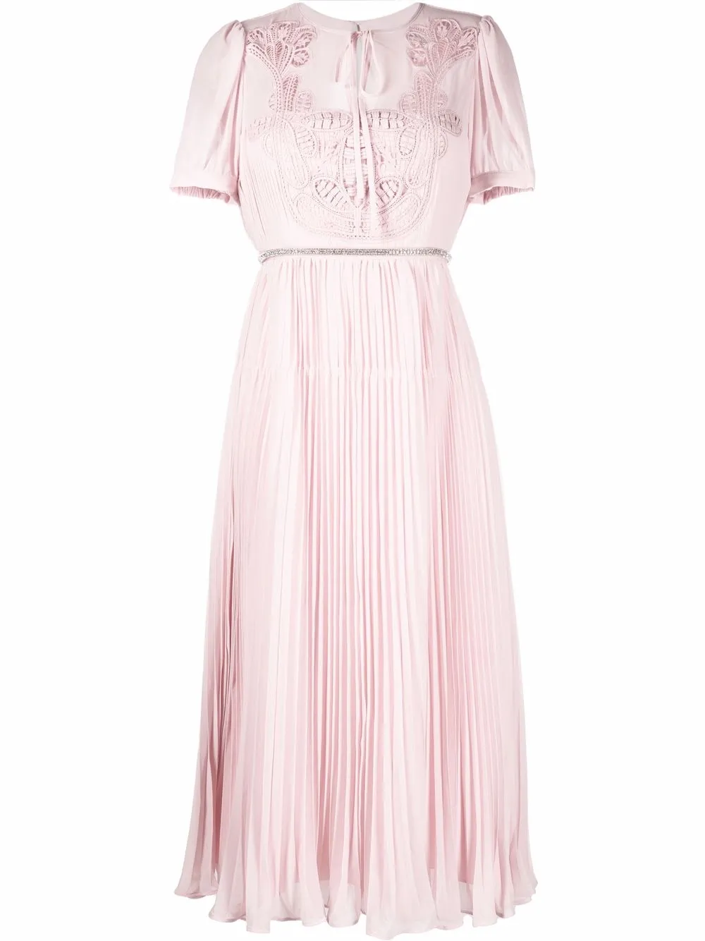 

Self-Portrait broderie-angliase midi dress - Pink