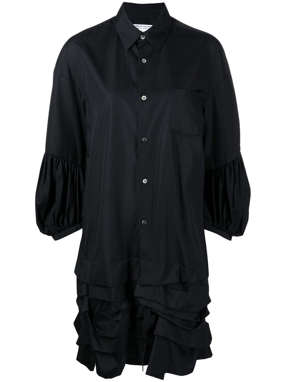 

Comme Des Garçons Comme Des Garçons ruffled-hem cotton shirt dress - Black