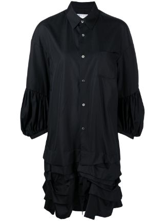 Comme Des Garçons Comme Des Garçons ruffled-hem Cotton Shirt Dress