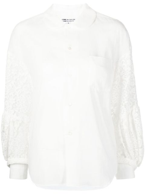 Comme Des Garçons Comme Des Garçons blouse en coton à manches en dentelle