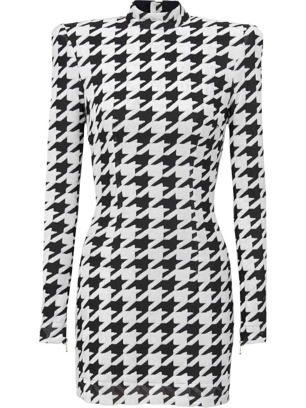 Balmain houndstooth-print Fitted Dress - Farfetch