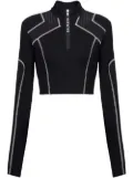 Balmain logo-print cropped top - Black