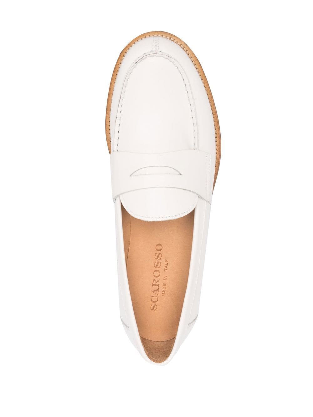 Shop Scarosso Harper Leather Penny Loafers In Weiss