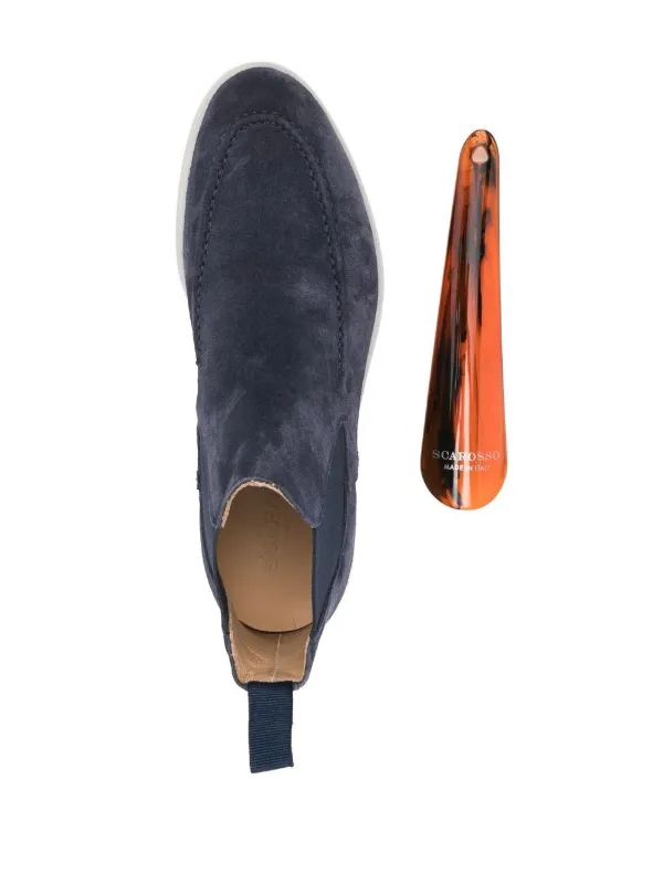 Scarosso Eugenia Suede Ankle Boots Blue FARFETCH AE