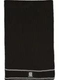 Balmain logo-patch ribbed scarf - Black