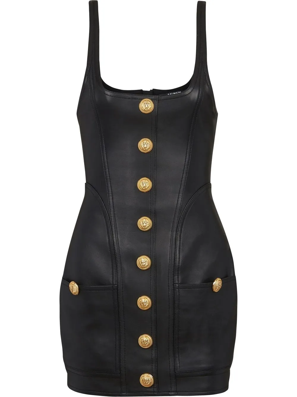 

Balmain vestido corto sin mangas - Negro