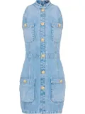 Balmain denim fitted mini dress - Blue