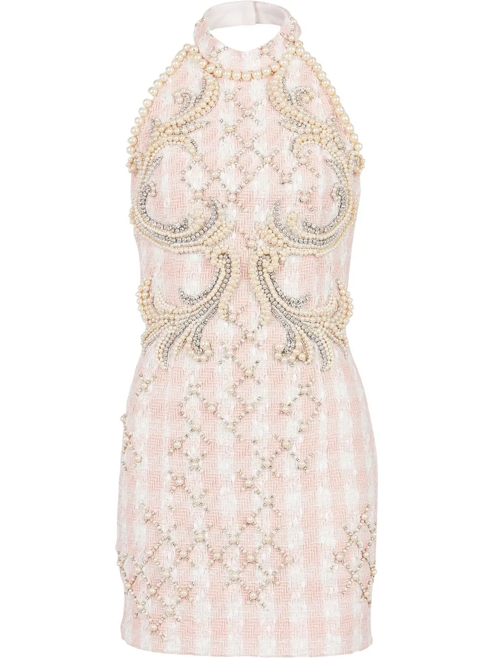 

Balmain beaded halterneck dress - Pink