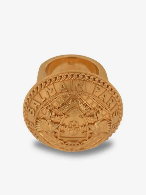 Balmain engraved logo round ring
