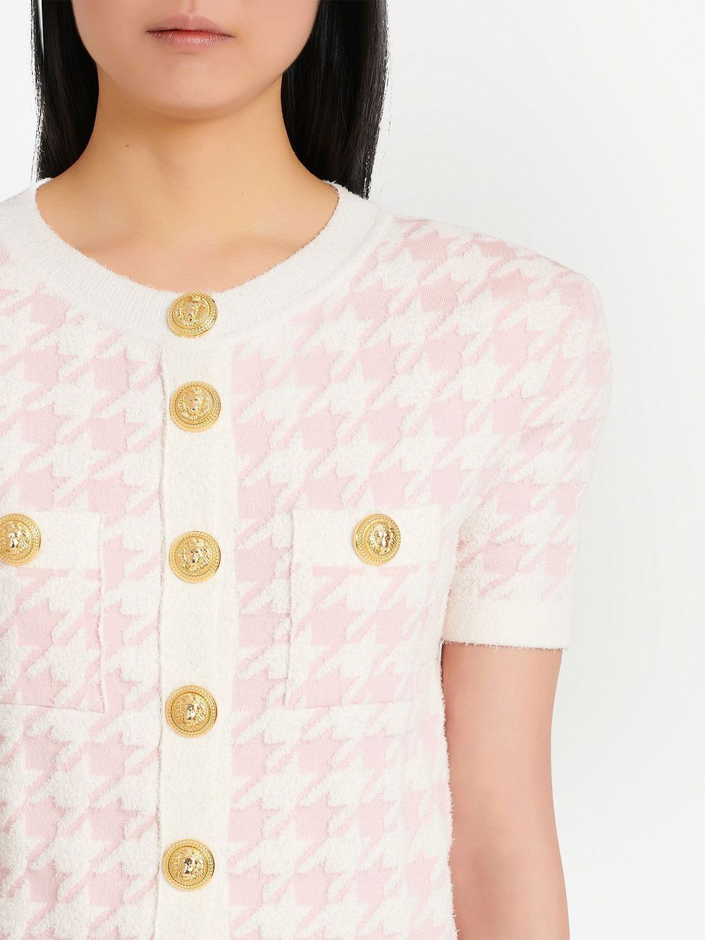 Affordable Balmain houndstooth pattern button-up top Women