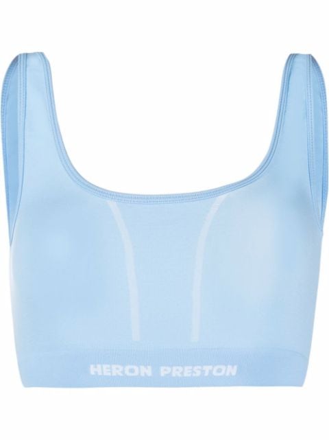 Heron Preston top corto con logo en intarsia