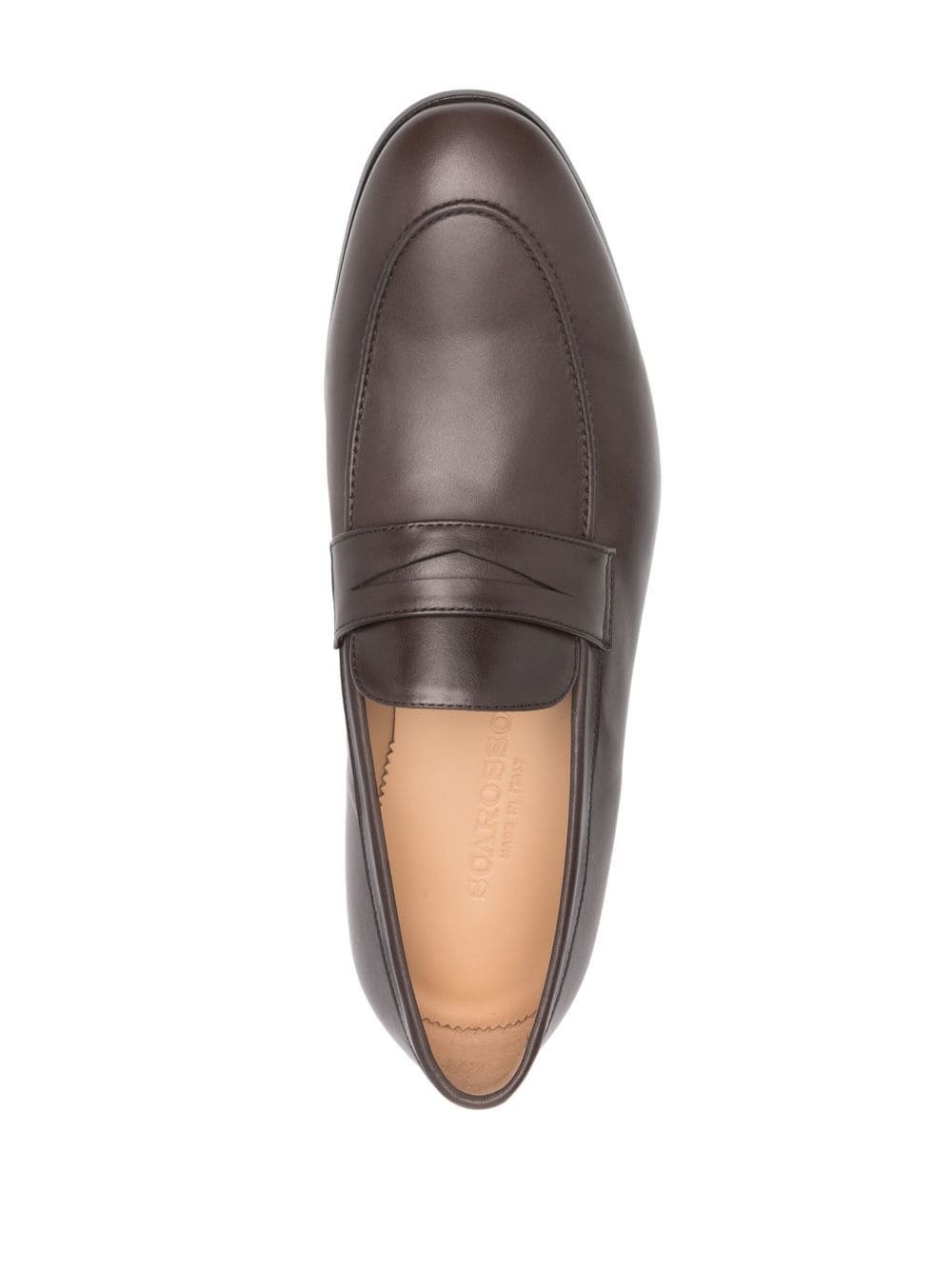 Shop Scarosso Marzio Leather Loafers In Braun