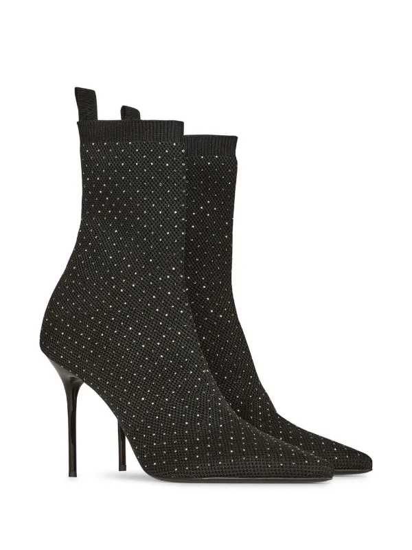 Balmain Skye stretch-knit Ankle Boots | Black | FARFETCH AU