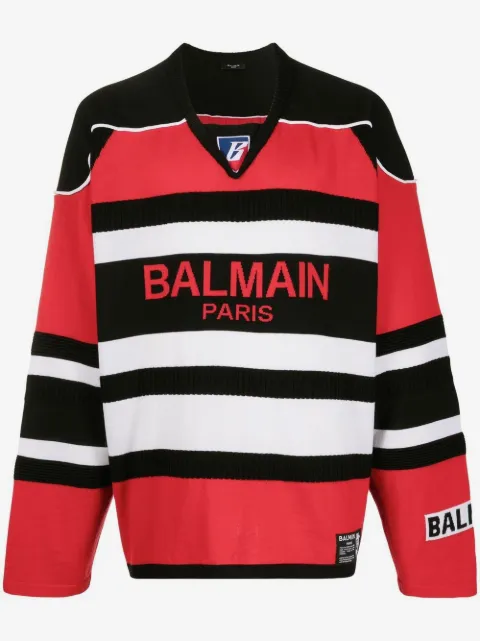 Balmain suéter con logo estampado