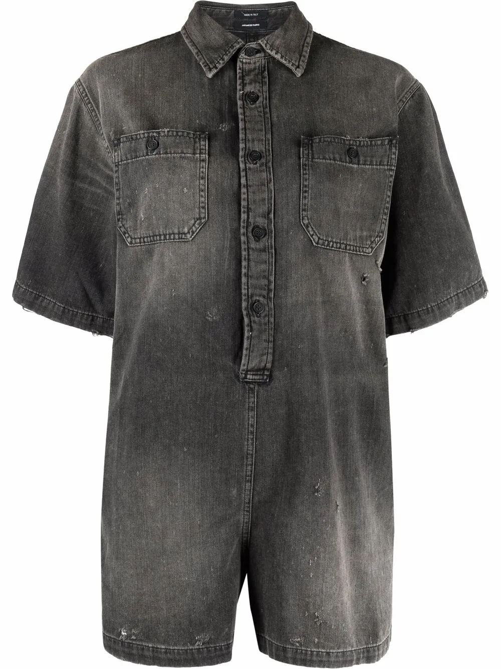 

R13 denim washed playsuit - Grey