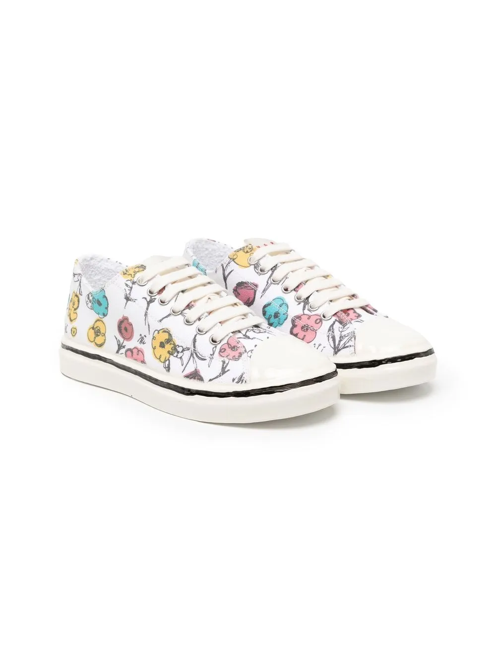 

Marni Kids tenis con estampado gráfico - Blanco