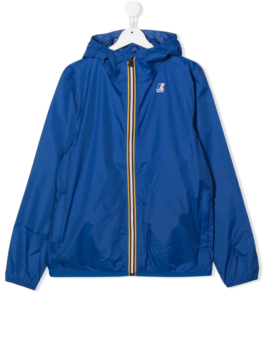 K-way Kids' Chest Logo-print Bomber Jacket In Blue