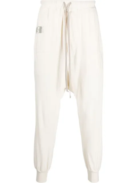 Rick Owens DRKSHDW logo-print drop-crotch trousers