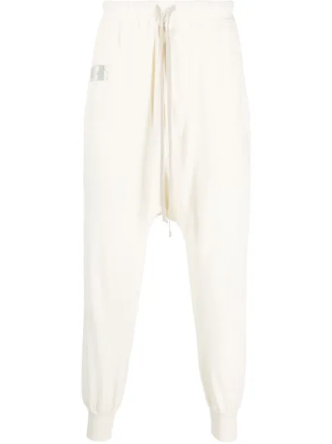 Rick Owens DRKSHDW logo-print drop-crotch trousers