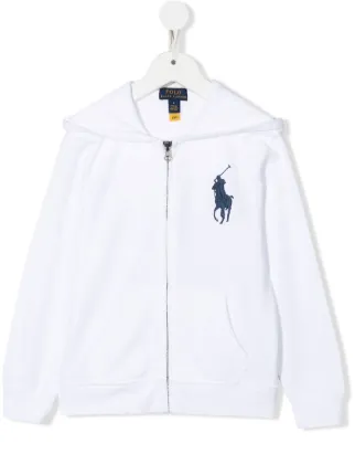 POLO RALPH LAUREN KIDS Big Pony zip-up Hoodie | White | FARFETCH