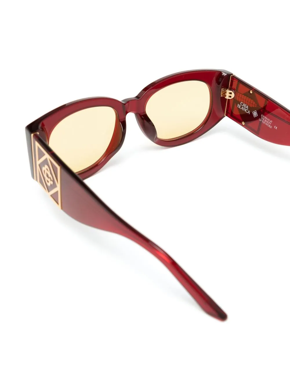  Casablanca Gabrielle Oval-frame Sunglasses - Red 