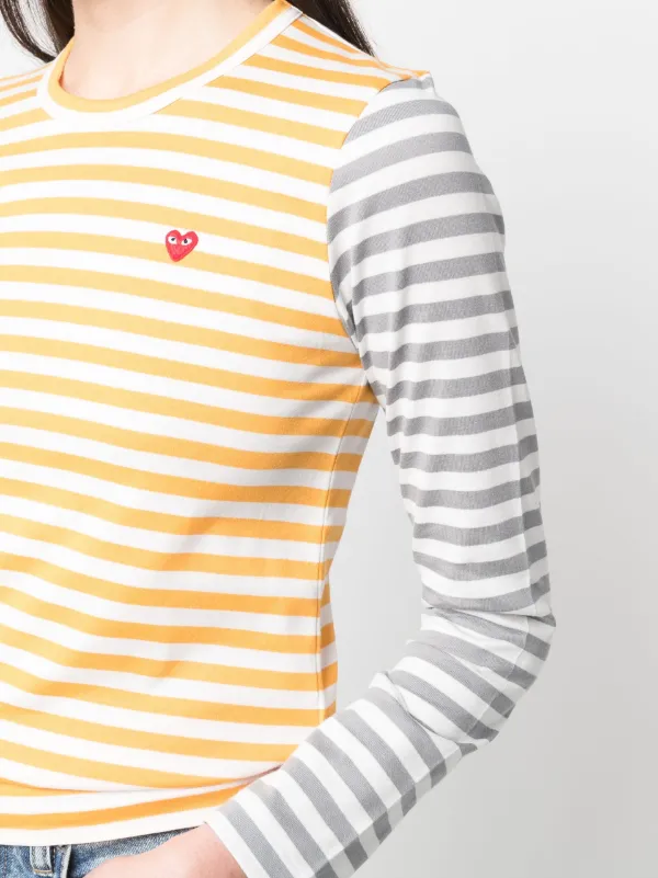 PLAY COMME des GARÇONS ストライプ 長袖Tシャツ S Comme Des Garçons Play ストライプ Tシャツ | ブラック