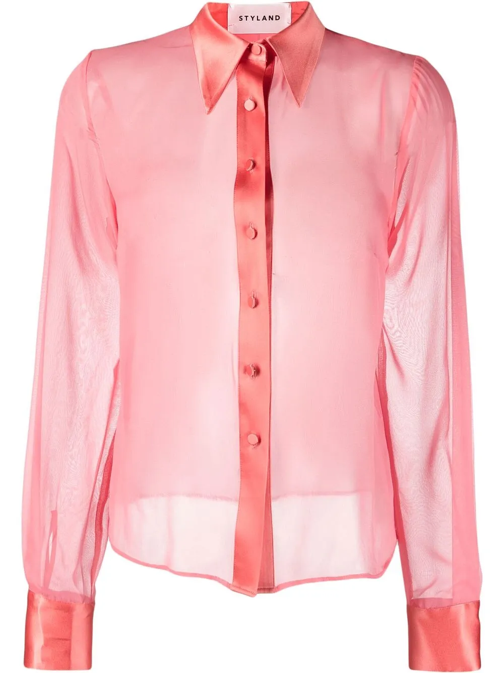 

STYLAND camisa transparente con botones - Rosado