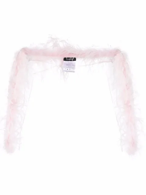 STYLAND semi-sheer feather bolero