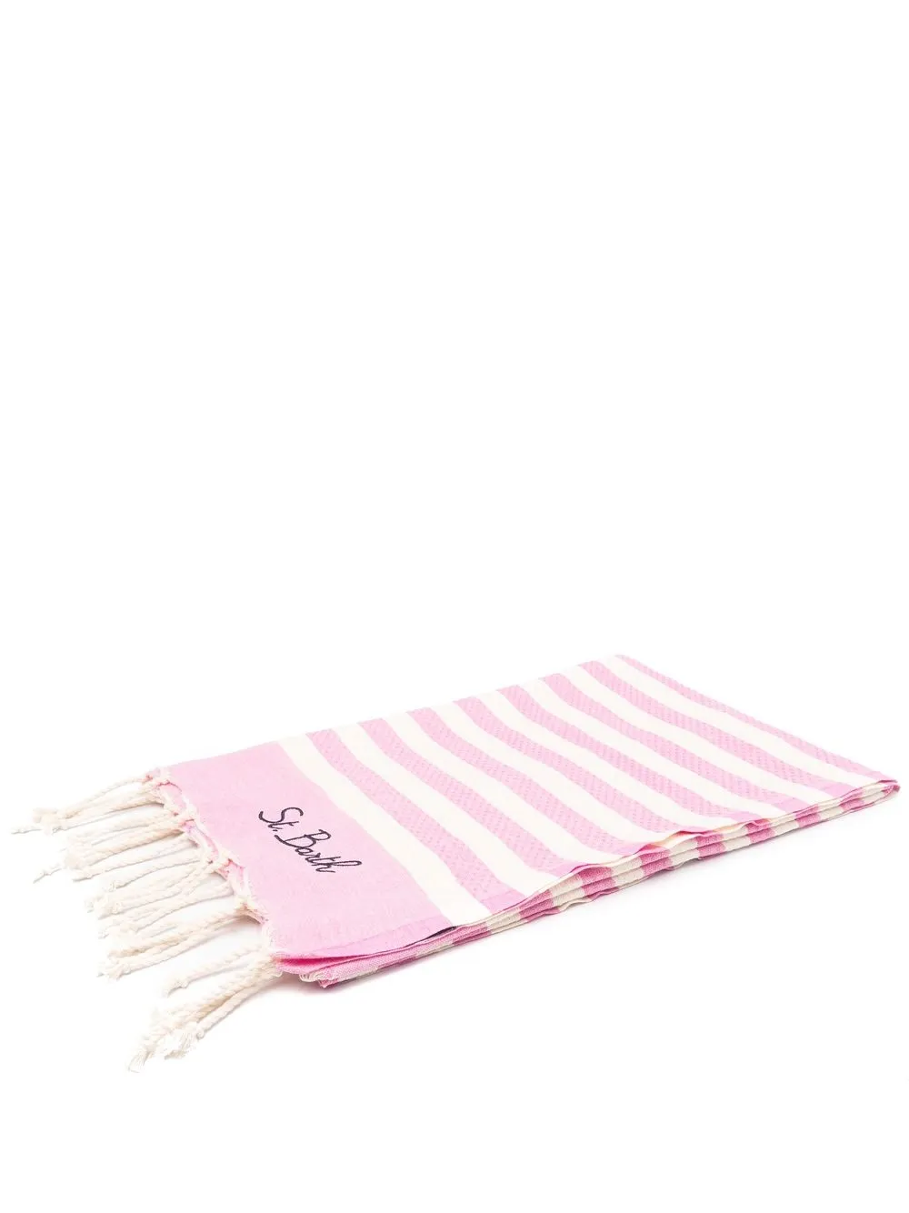 MC2 Saint Barth striped fringed beach towel | Pink | Image 1