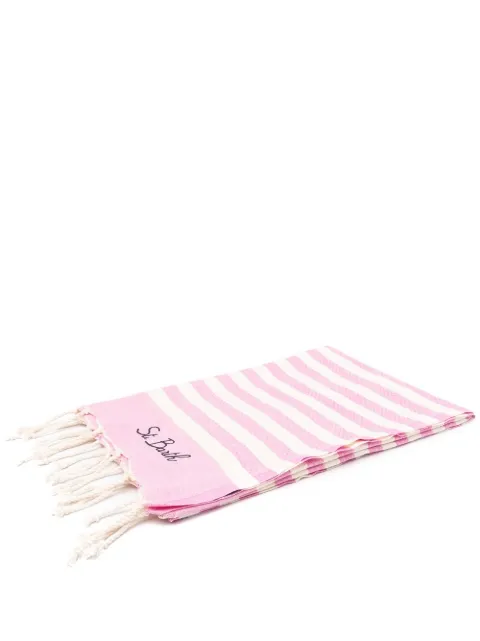 MC2 Saint Barth striped fringed beach towel
