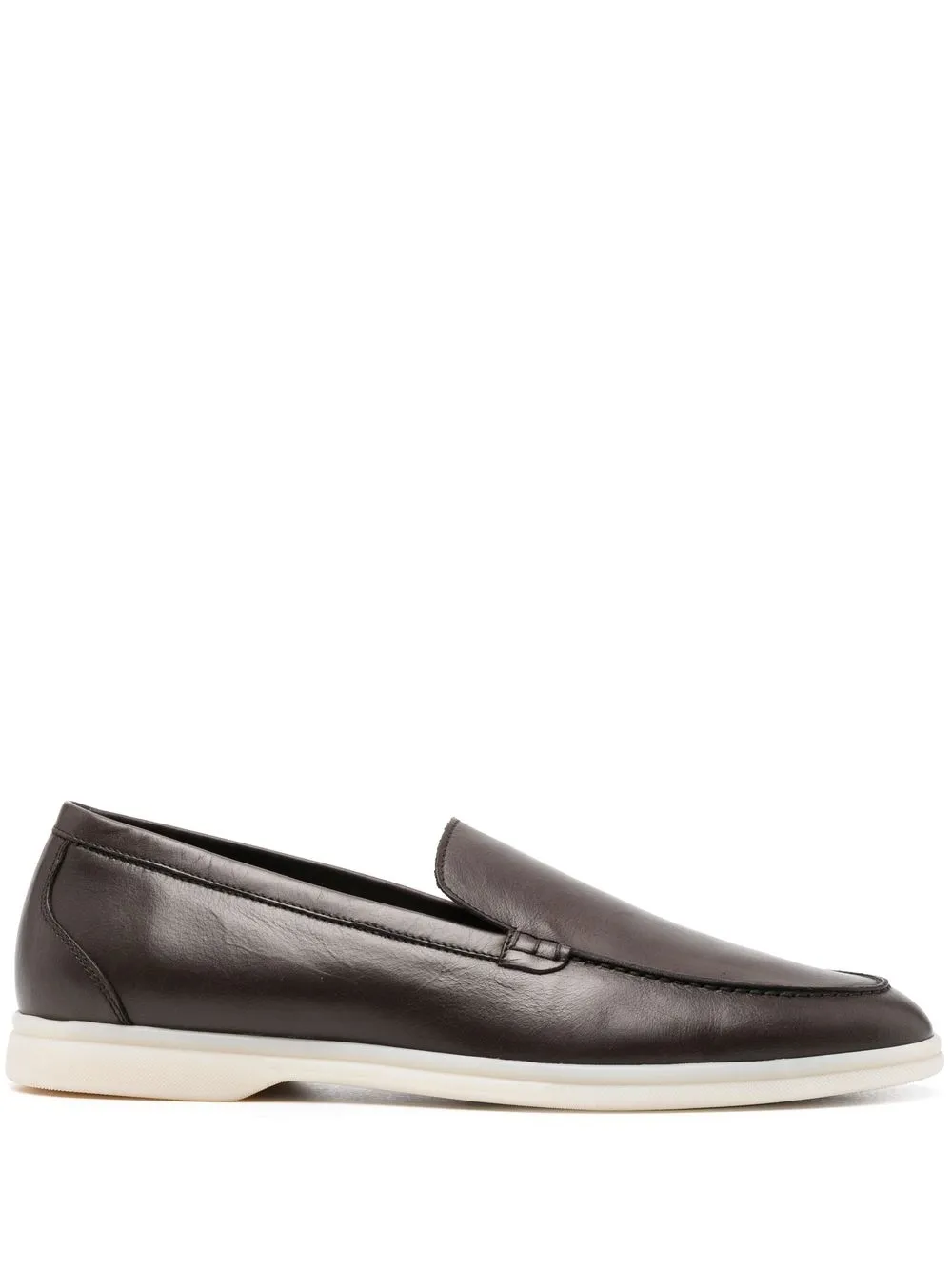 Scarosso Ludovico Leather Loafers In Braun