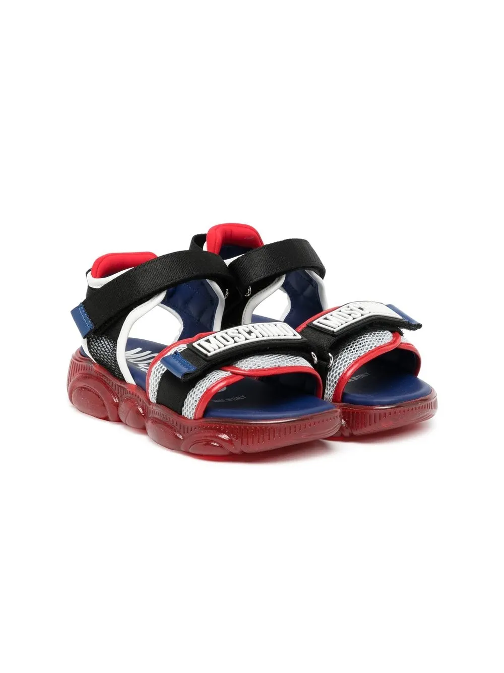 

Moschino Kids sandalias con logo en relieve - Rojo