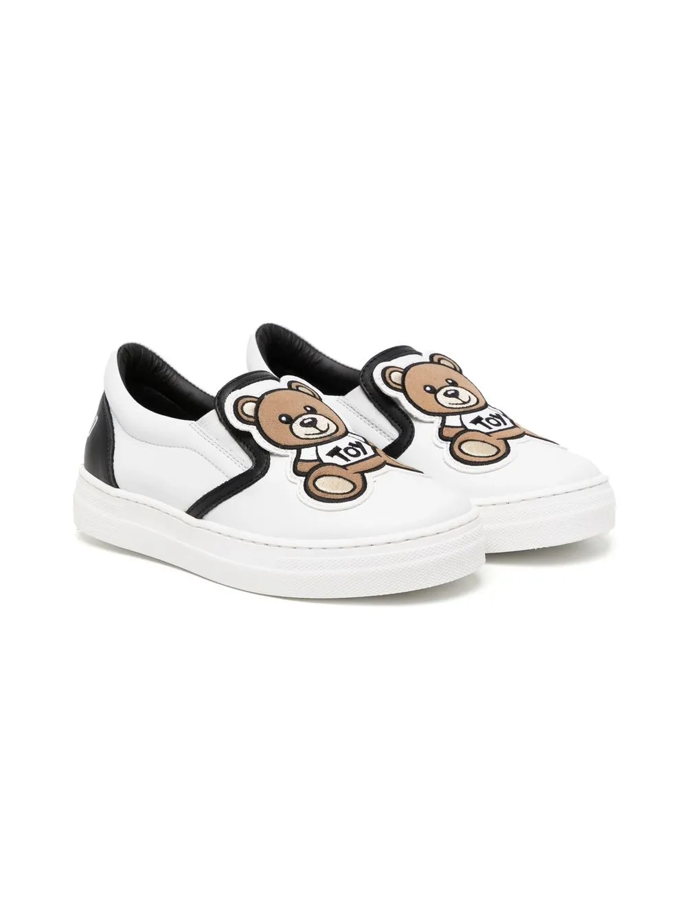 

Moschino Kids tenis con parche del logo - Blanco