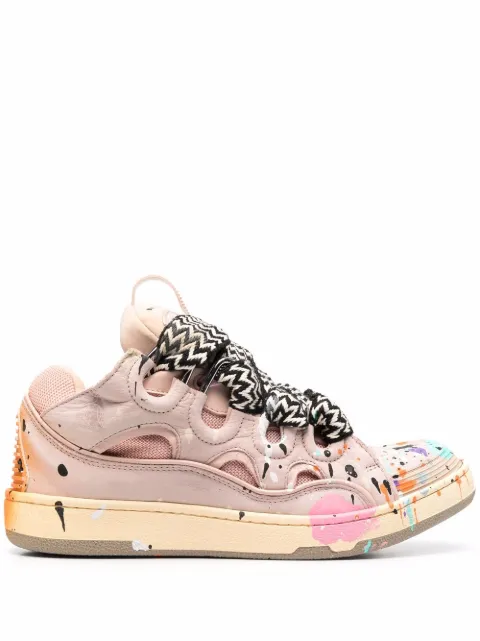 Lanvin tenis bajos con salpicaduras de pintura estampadas