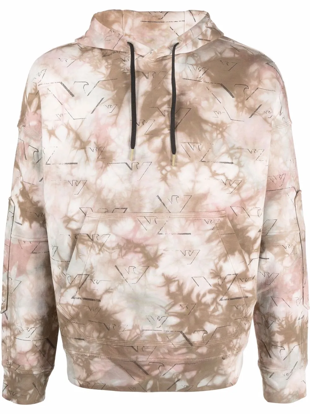 

Emporio Armani hoodie con estampado tie-dye - Marrón