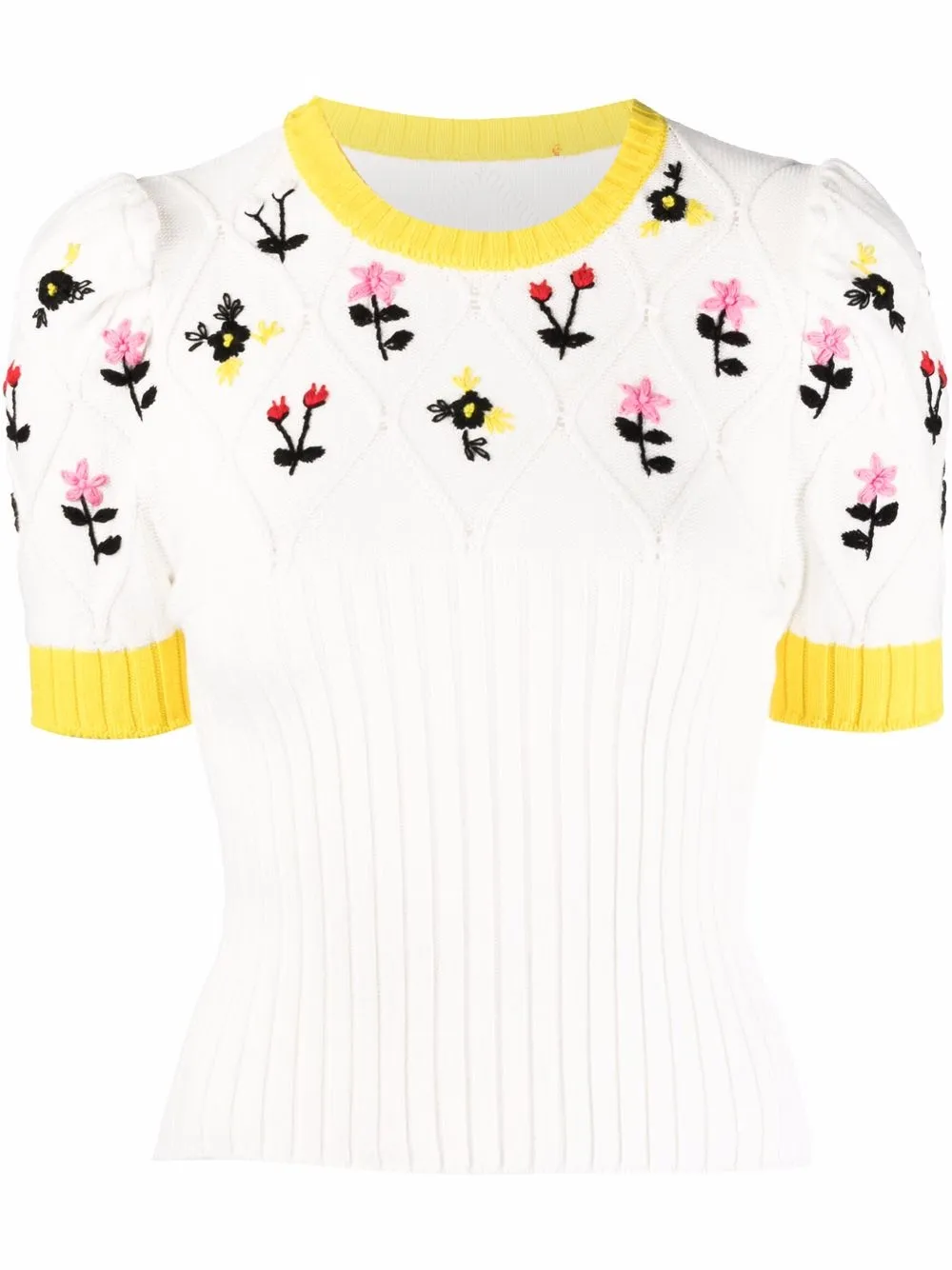 

CORMIO playera con bordado floral - Blanco