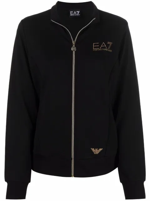 Ea7 Emporio Armani studded-logo track jacket