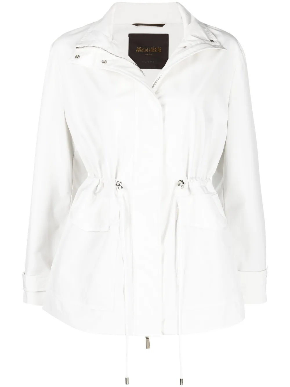 

Moorer zip-up drawstring-waist jacket - White