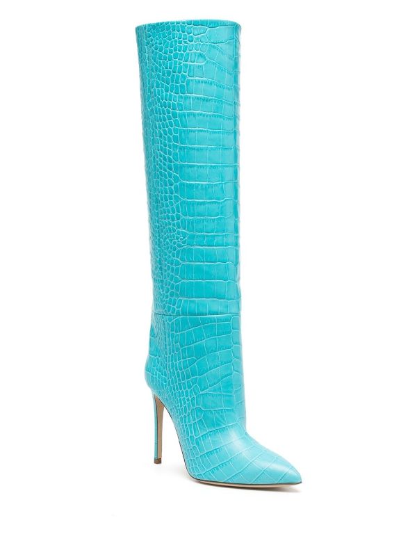 paris texas blue snakeskin boots